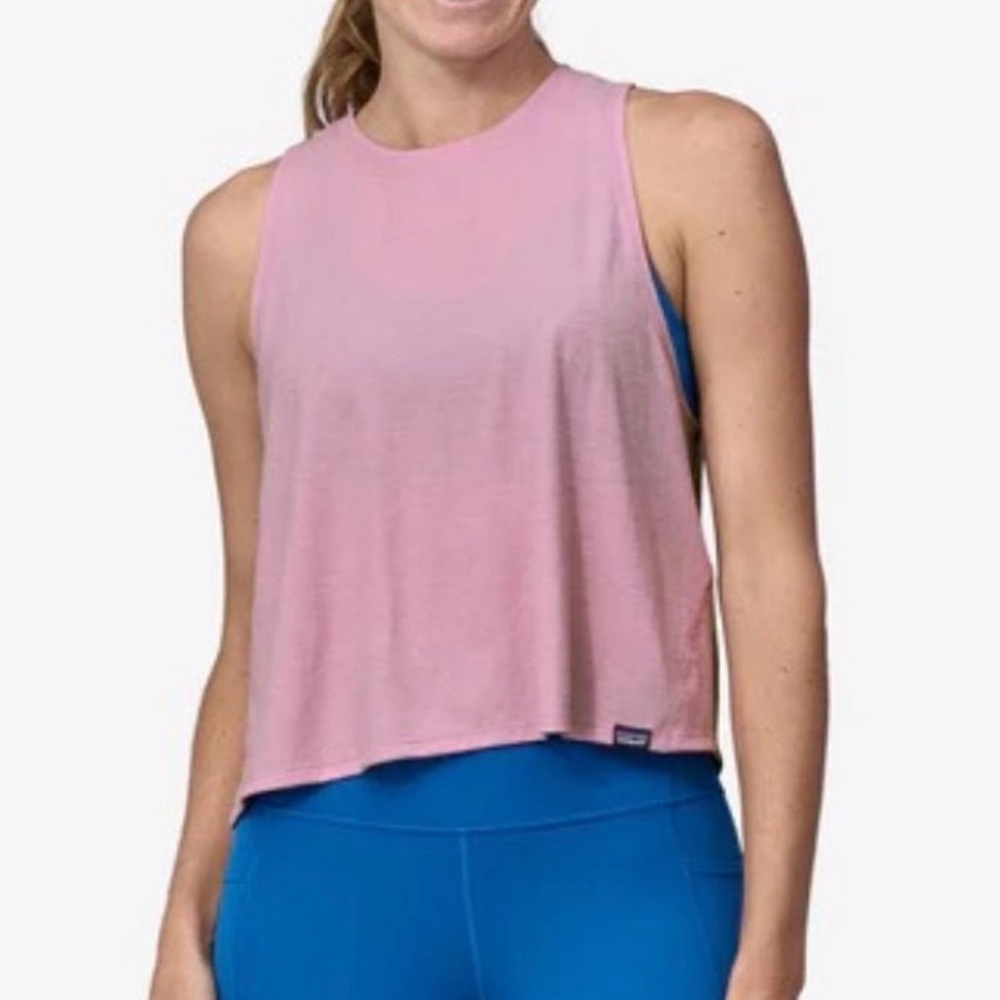 Patagonia Capilene Cool Trail Cropped Tank pink medium.